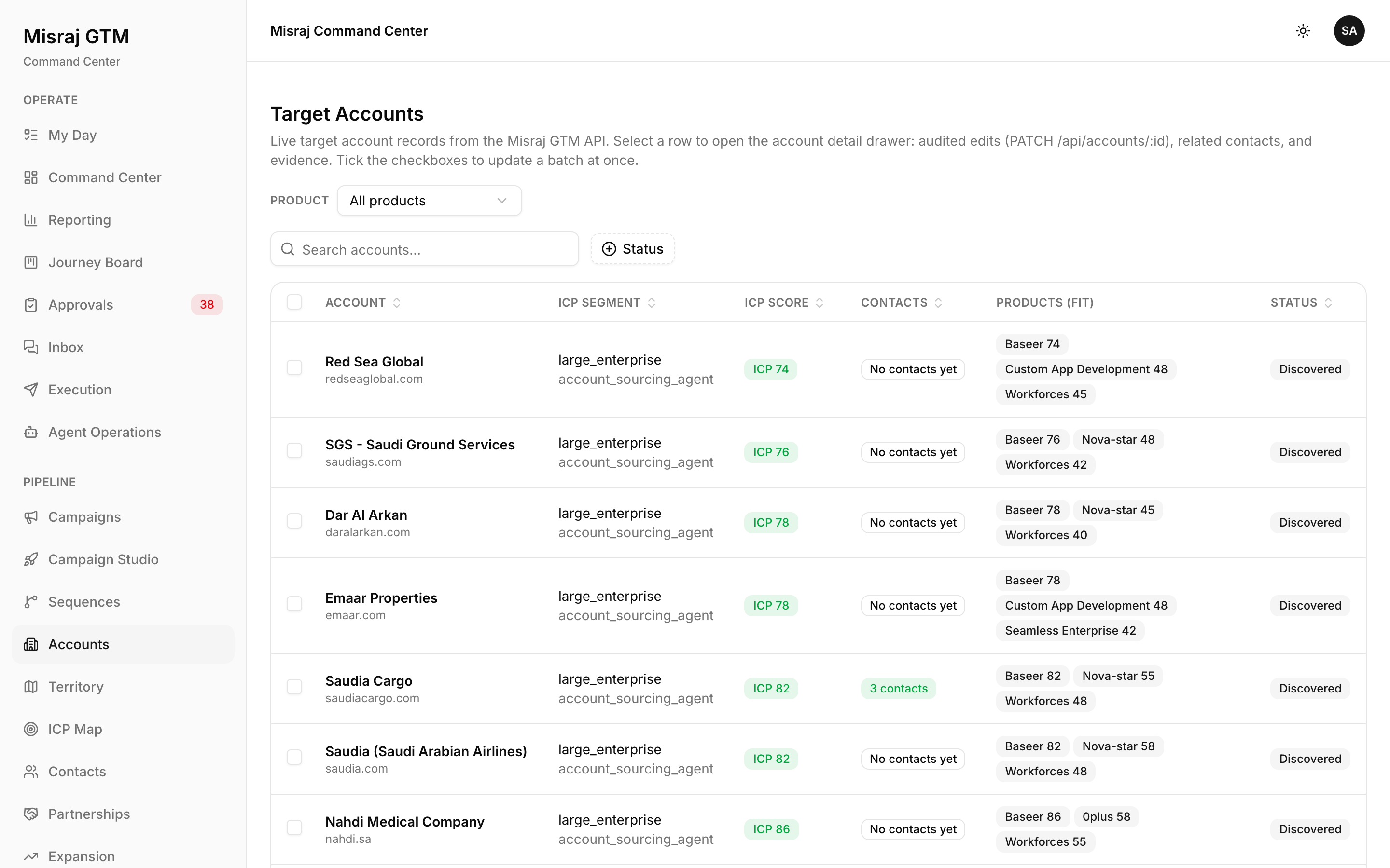 Accounts screenshot