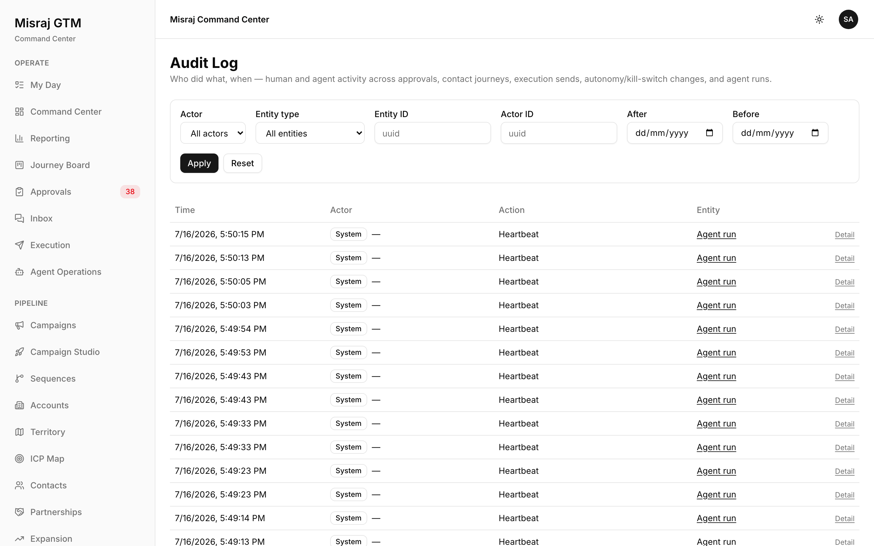 Audit Log screenshot