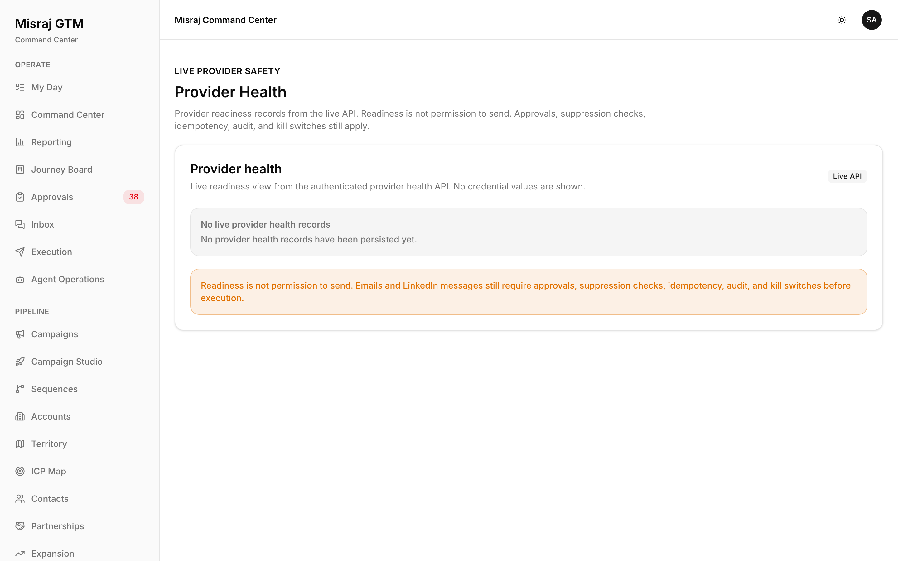 Provider Health screenshot