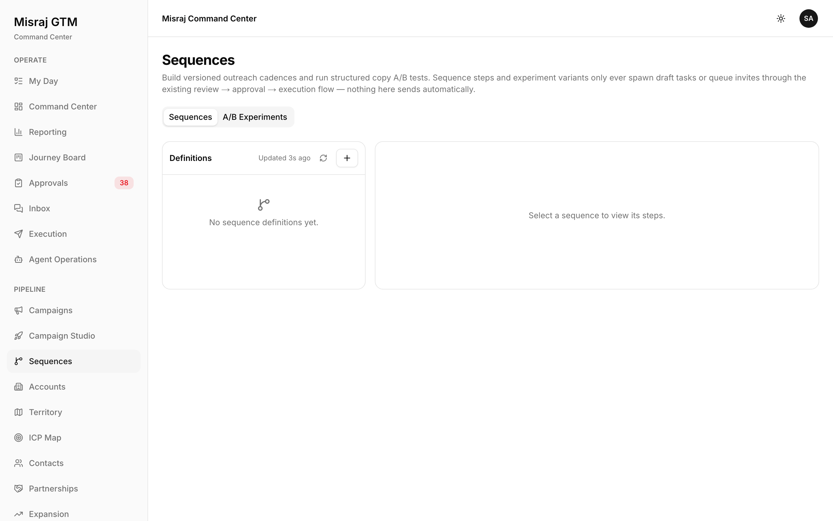 Sequences screenshot